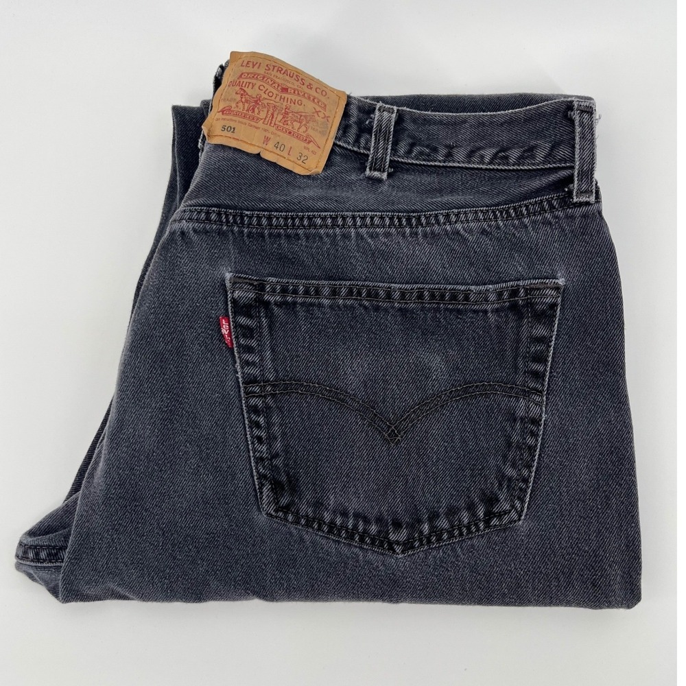 Levi's 501 XX Jeans Mens 40x32 Black Vintage 90s Straight Leg Denim 00501-0660